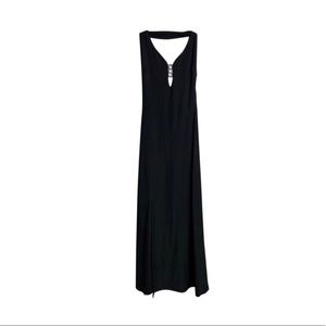 Mat Sui Black sleek stretch long gown dress